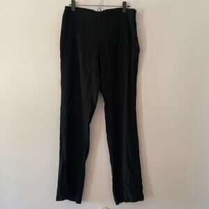 Eileen Fisher Black Pull-On Straight Leg Stretch Work Pants Slacks Women size 10